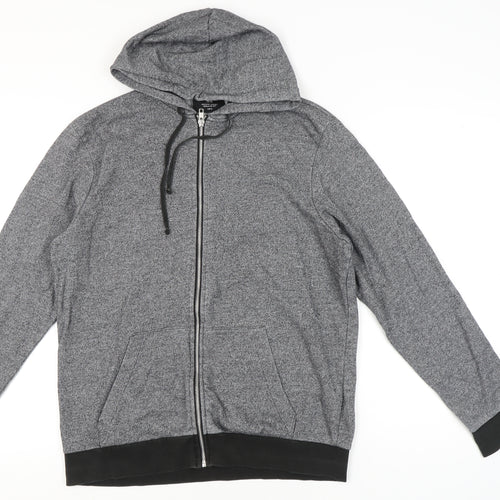 H&M Men’s Grey Full Zip Hoodie Jacket Size M Regular Fit