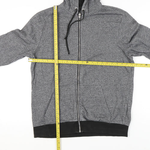 H&M Men’s Grey Full Zip Hoodie Jacket Size M Regular Fit