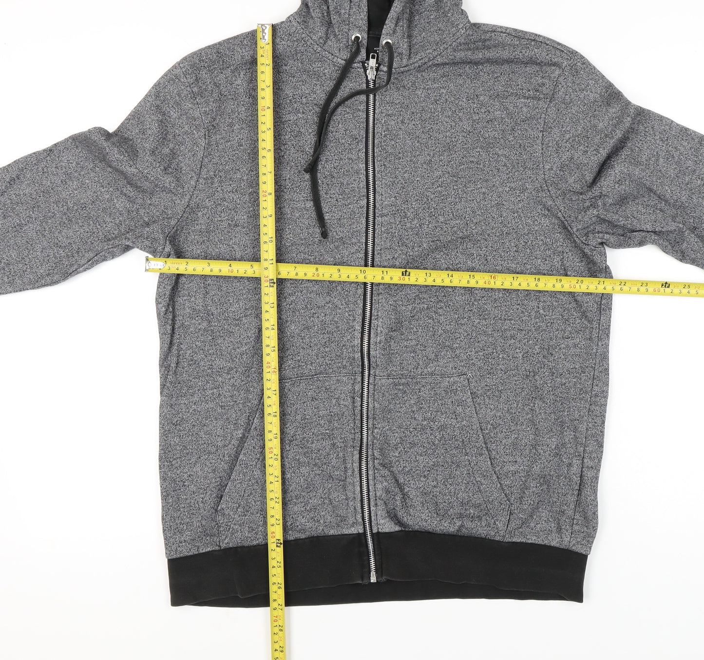 H&M Men’s Grey Full Zip Hoodie Jacket Size M Regular Fit