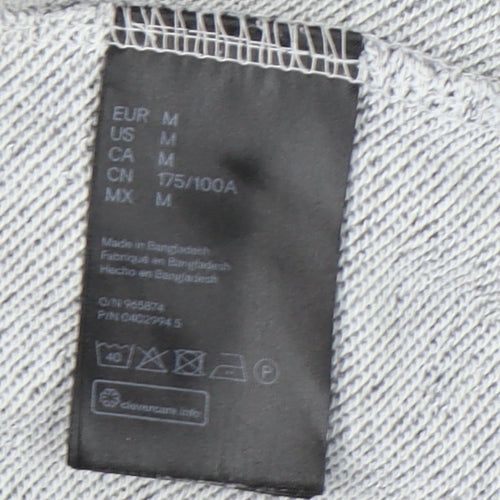 H&M Men’s Grey Full Zip Hoodie Jacket Size M Regular Fit