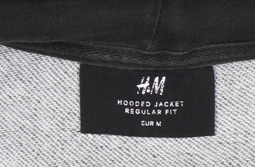 H&M Men’s Grey Full Zip Hoodie Jacket Size M Regular Fit
