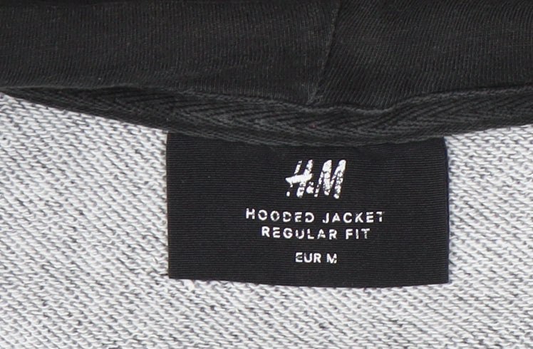 H&M Men’s Grey Full Zip Hoodie Jacket Size M Regular Fit