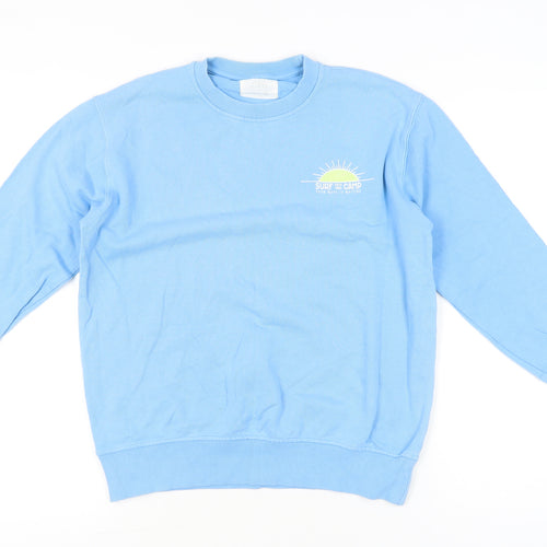 Zara Girls Blue Surf Camp Graphic Pullover Sweatshirt 11-12 Years