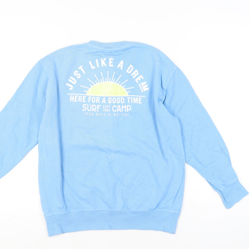Zara Girls Blue Surf Camp Graphic Pullover Sweatshirt 11-12 Years