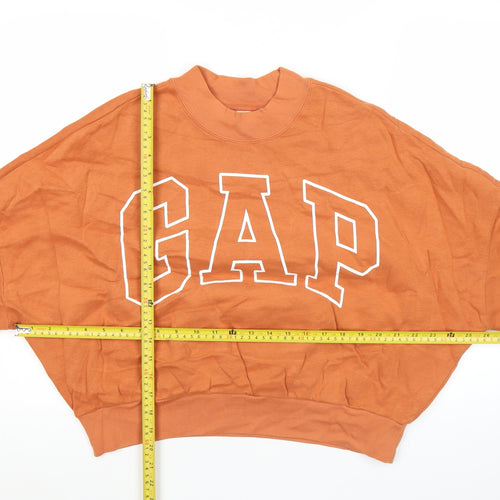 GAP Women’s Orange Logo Pullover Sweatshirt M Relaxed Fit