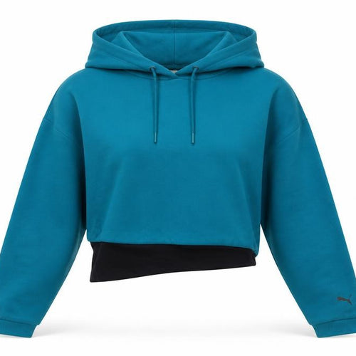 Puma Women’s Blue Pullover Hoodie Size M Logo Sportswear