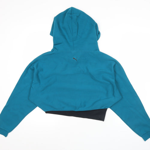 Puma Women’s Blue Pullover Hoodie Size M Logo Sportswear