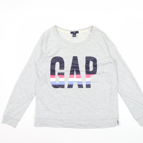GAP Women’s Grey Logo Sweatshirt Small S Pullover Crew Neck