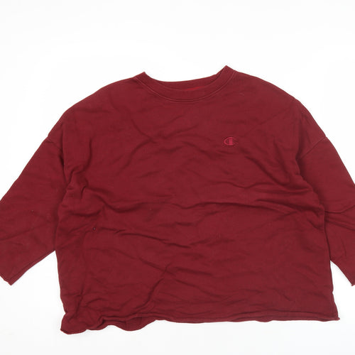 Champion Womens Red Sweatshirt Medium Pullover Logo Casual