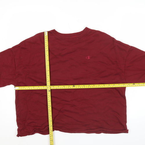 Champion Womens Red Sweatshirt Medium Pullover Logo Casual