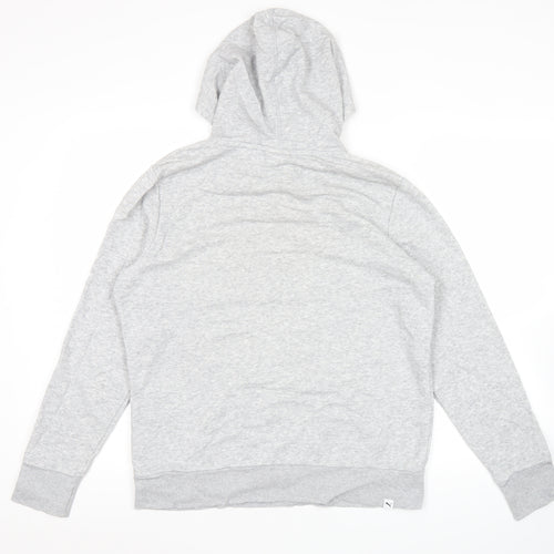 Puma Womens Grey Hoodie Size 14 UK Pullover Logo Sweatshirt