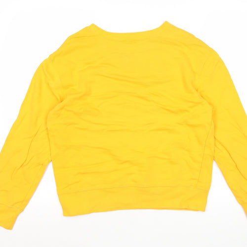Champion Mens Yellow Medium Sweatshirt Pullover Crew Neck Logo