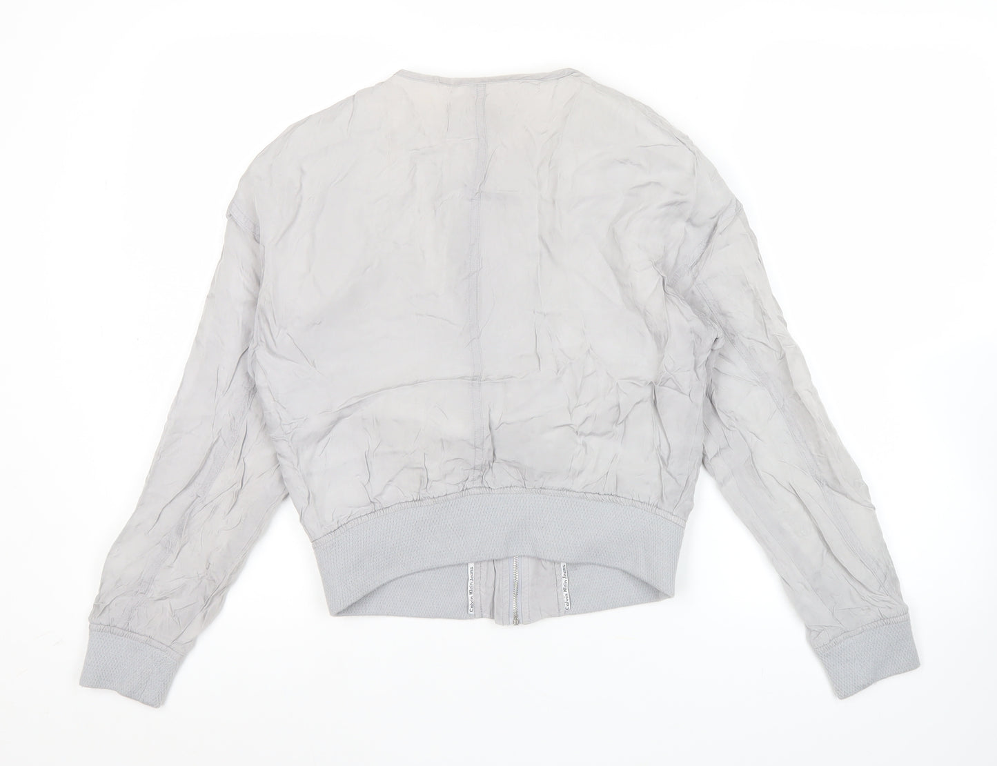 Calvin Klein Jeans Women’s Grey XS Bomber Jacket Cotton Zip