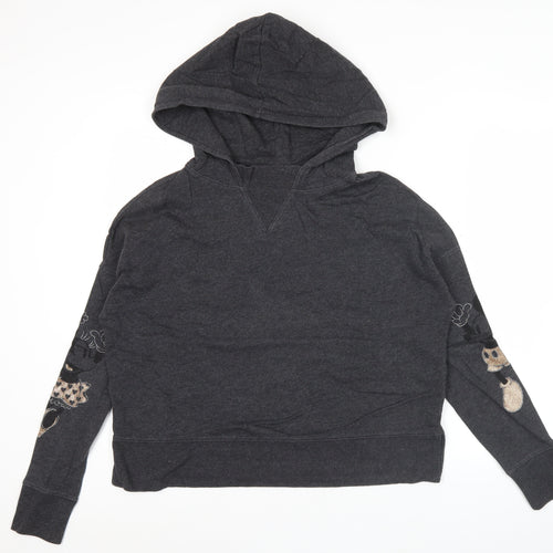 Disney GAP Womens Charcoal Hoodie XS Pullover Embroidered Love Graphic