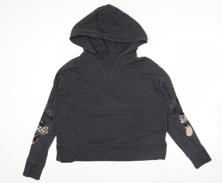 Disney GAP Womens Charcoal Hoodie XS Pullover Embroidered Love Graphic