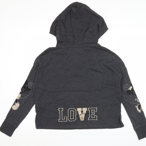 Disney GAP Womens Charcoal Hoodie XS Pullover Embroidered Love Graphic