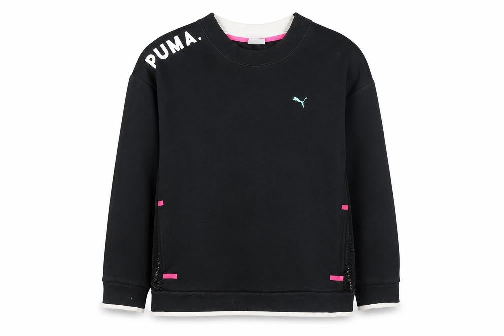 Puma Womens Black Medium Sweatshirt Crew Neck Long Sleeve Sportswear