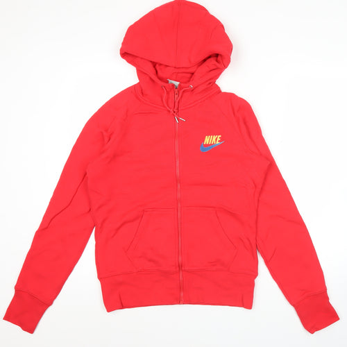 Nike Womens Red Full Zip Hoodie XL Sportswear Logo