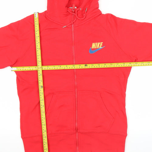 Nike Womens Red Full Zip Hoodie XL Sportswear Logo