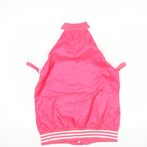 Adidas Unisex Pink Varsity Jacket Size M Short Sleeve Lightweight