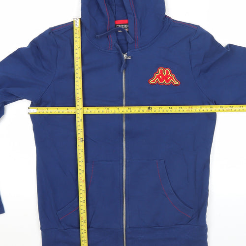 Kappa Womens Blue Full Zip Hoodie UK 12 Logo Sportswear