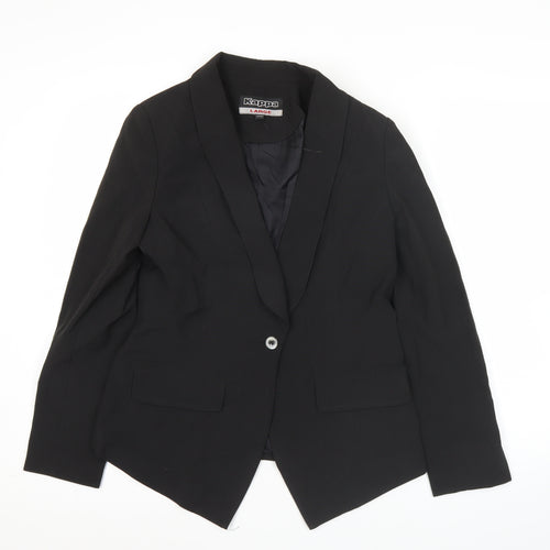 Kappa Women’s Black Blazer Jacket Size 12 Shawl Lapel Workwear