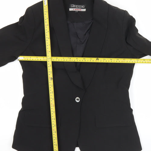 Kappa Women’s Black Blazer Jacket Size 12 Shawl Lapel Workwear