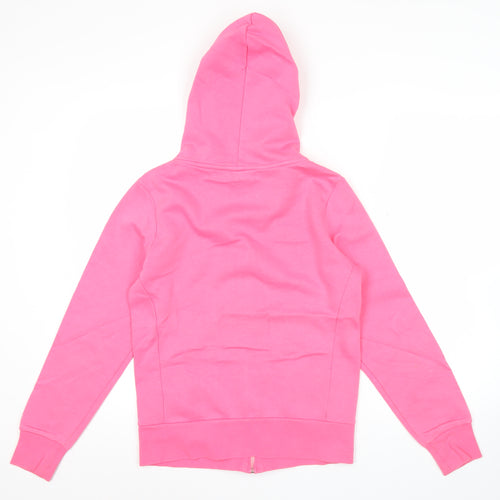 Reebok Womens Pink Full Zip Hoodie Size 10 Butterfly Print