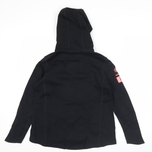 Kappa Womens Black Full Zip Hoodie Sweatshirt Size 12 Logo Sportswear
