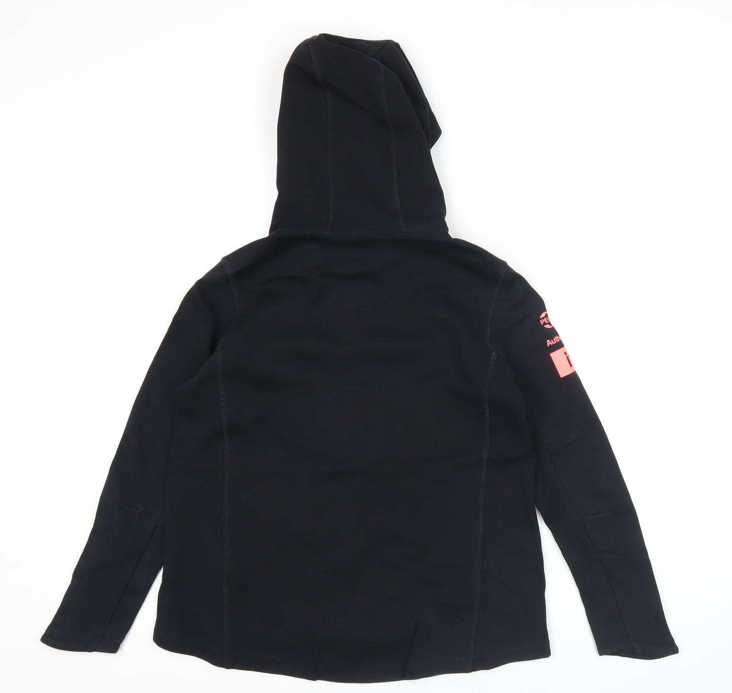 Kappa Womens Black Full Zip Hoodie Sweatshirt Size 12 Logo Sportswear