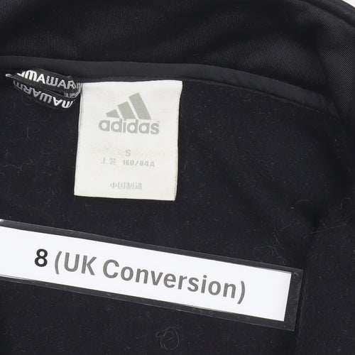 Adidas Women's Black Size 8 Slim Fit Track Jacket Full Zip