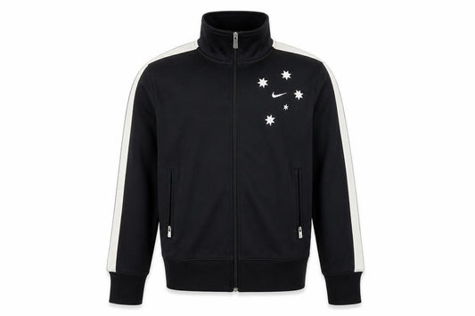 Front view of Nike Men's Black XL Track Jacket Full Zip Tennis Sportswear