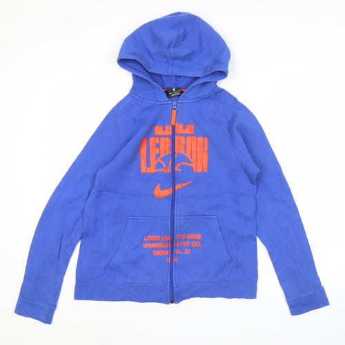 Nike LeBron Unisex Blue Full Zip Hoodie Size M Basketball Activewear