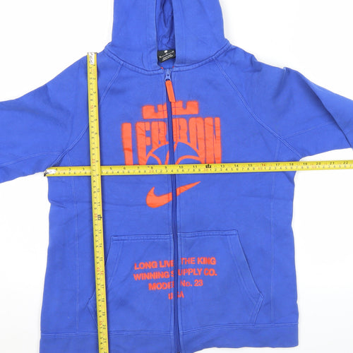 Nike LeBron Unisex Blue Full Zip Hoodie Size M Basketball Activewear