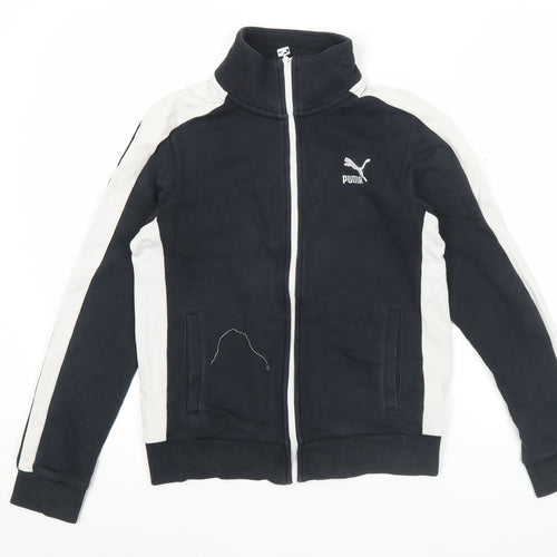 Puma Boys Black Track Jacket Size 13-14 Years Full Zip Sportswear