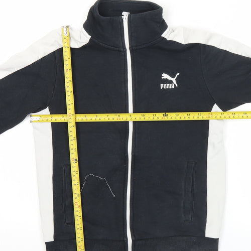 Puma Boys Black Track Jacket Size 13-14 Years Full Zip Sportswear