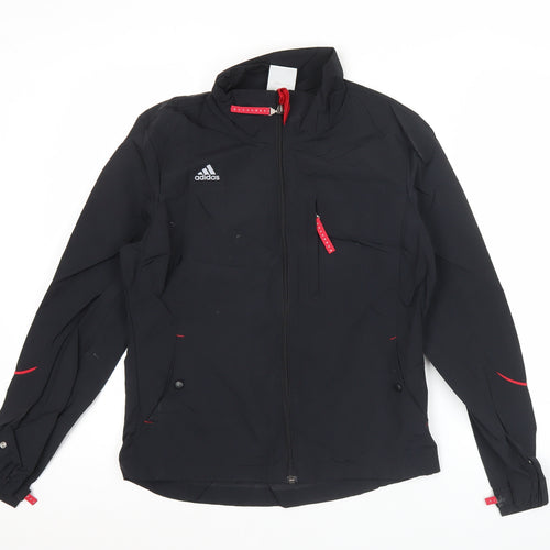 Adidas Womens Black Size 8 Windbreaker Jacket Hooded Lightweight