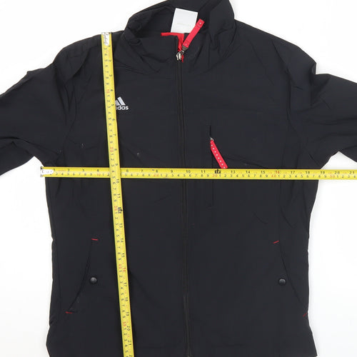 Adidas Womens Black Size 8 Windbreaker Jacket Hooded Lightweight