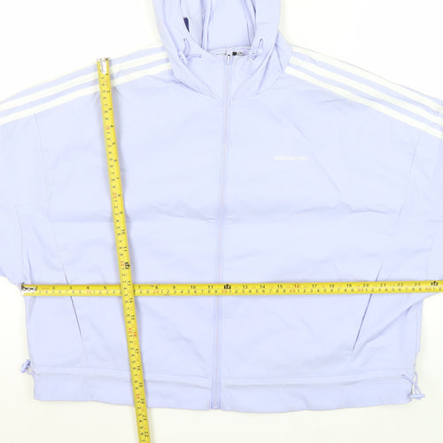 Adidas Neo Women’s Purple Track Jacket Size 8 Hooded Full Zip