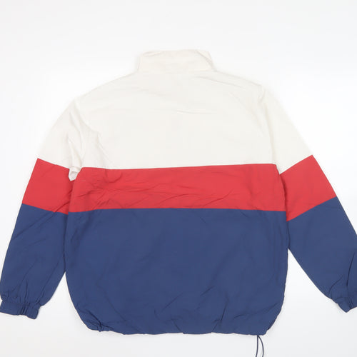 Adidas Neo Men’s XS Colour Block 1/4 Zip Sweatshirt White Red Blue