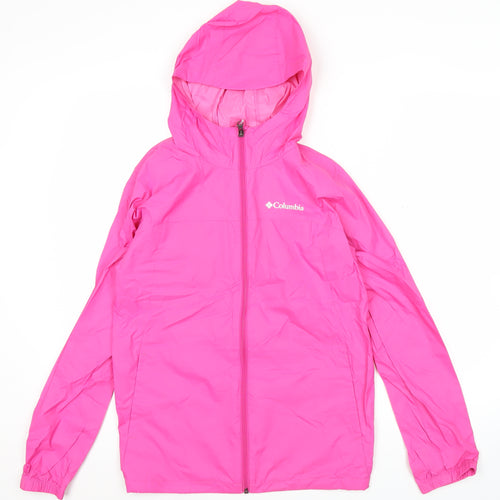 Columbia Teens Pink Waterproof Hooded Rain Jacket L 14/15