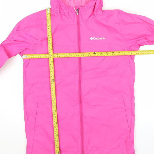 Columbia Teens Pink Waterproof Hooded Rain Jacket L 14/15