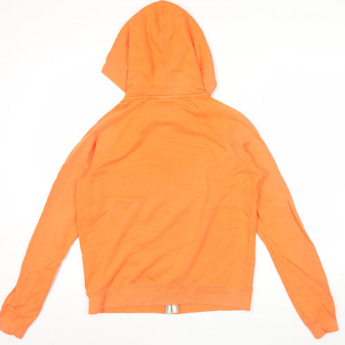 Nike Womens Orange Full Zip Hoodie L Sportswear Cotton Blend