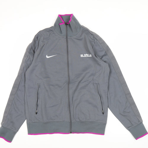 Nike Men’s Grey Track Jacket L Full Zip Lightweight Sportswear