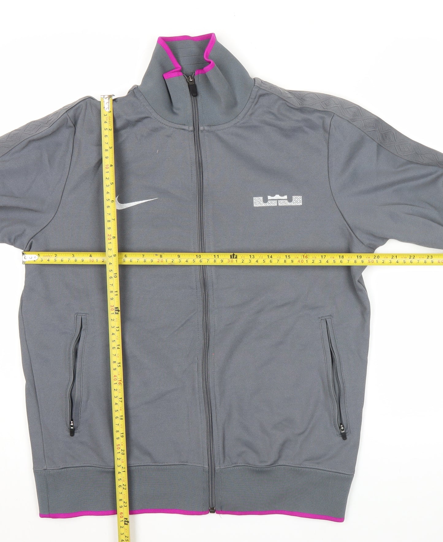 Nike Men’s Grey Track Jacket L Full Zip Lightweight Sportswear