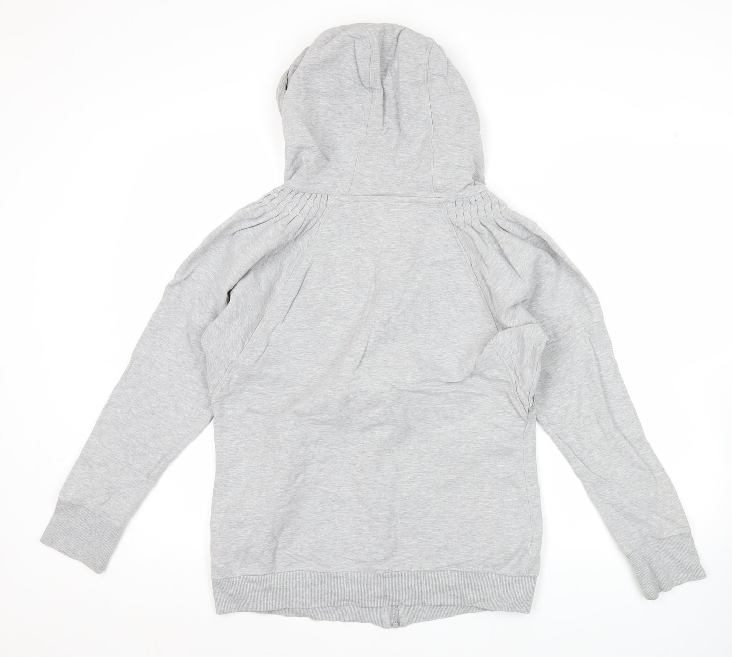 Adidas Womens Grey Full Zip Hoodie Size 10 UK Cotton Blend