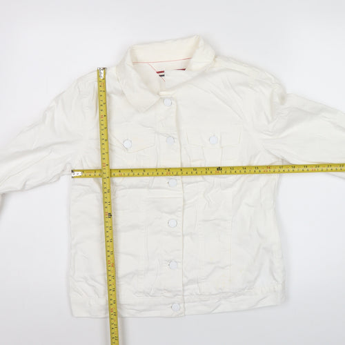 Tommy Hilfiger Women’s White Cotton Denim Jacket Size S Casual