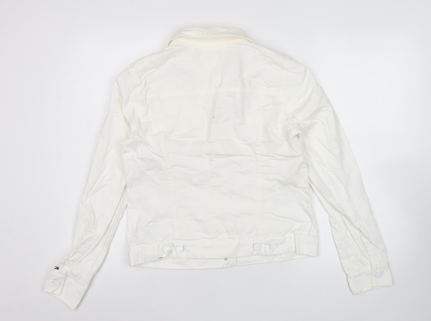 Tommy Hilfiger Women’s White Cotton Denim Jacket Size S Casual