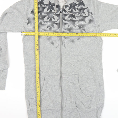 Nike Women’s Grey Full Zip Hoodie M Sports Star Graphic