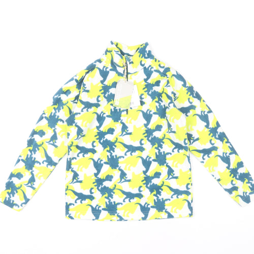 Mountain Warehouse Boys Multicoloured Dinosaur Fleece 1/4 Zip Sweatshirt 9-10Y
